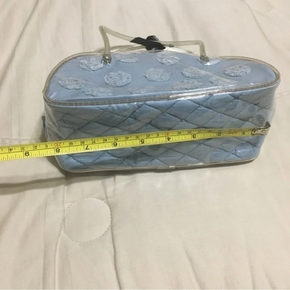 Cosmetics pouch blue and clear